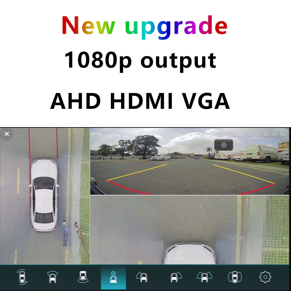 Sistema de cámara 3D para coche, 1080P, 360, para cámara android 360, vista  de pájaro, 360 grados, DVR automático