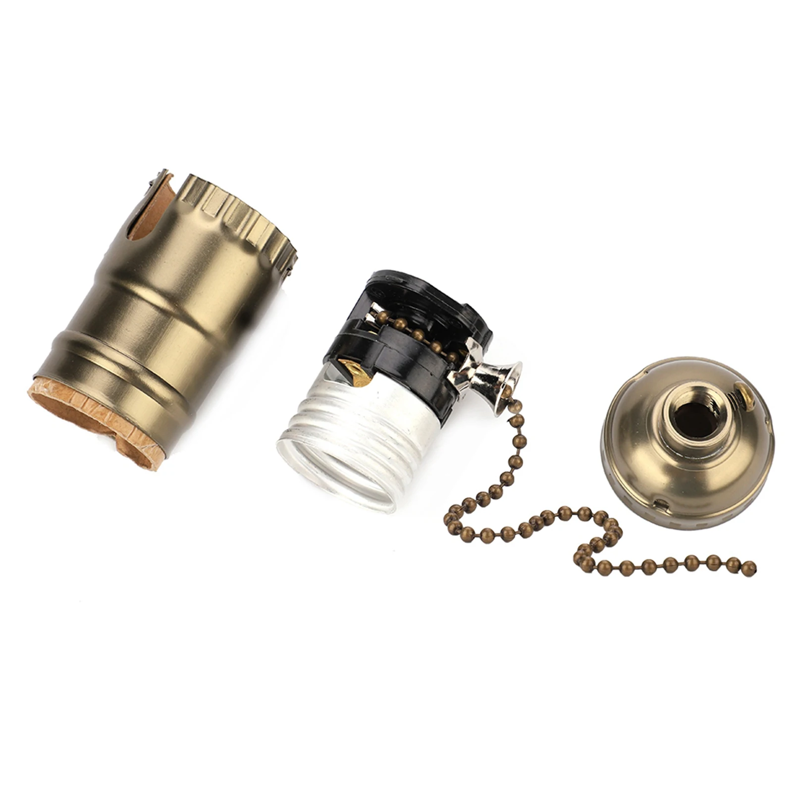 Portalampada Con Catena A Trazione Vintage - Presa E26/E27 In Metallo Dorato Per Lampadine A Sospensione - Foto 11