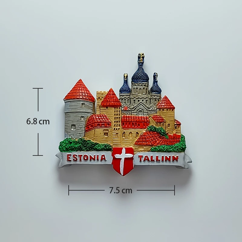 Magnete Da Frigorifero 3D A Forma Di Mappa Estonia – 7x4 Cm – Souvenir In Resina