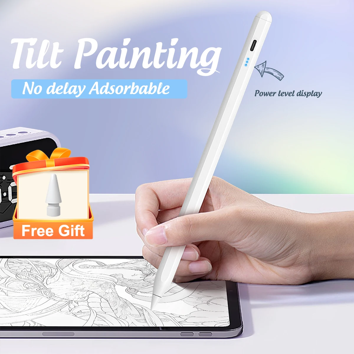 Active Tablet Stylus Pen For Apple iPad Android with Power Display