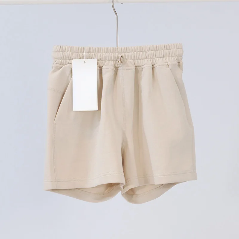 New Yoga Clothes 4 Shorts Casual Loose Sports Air Layer Women Soft Breathable High Waist Shorts Solid Color