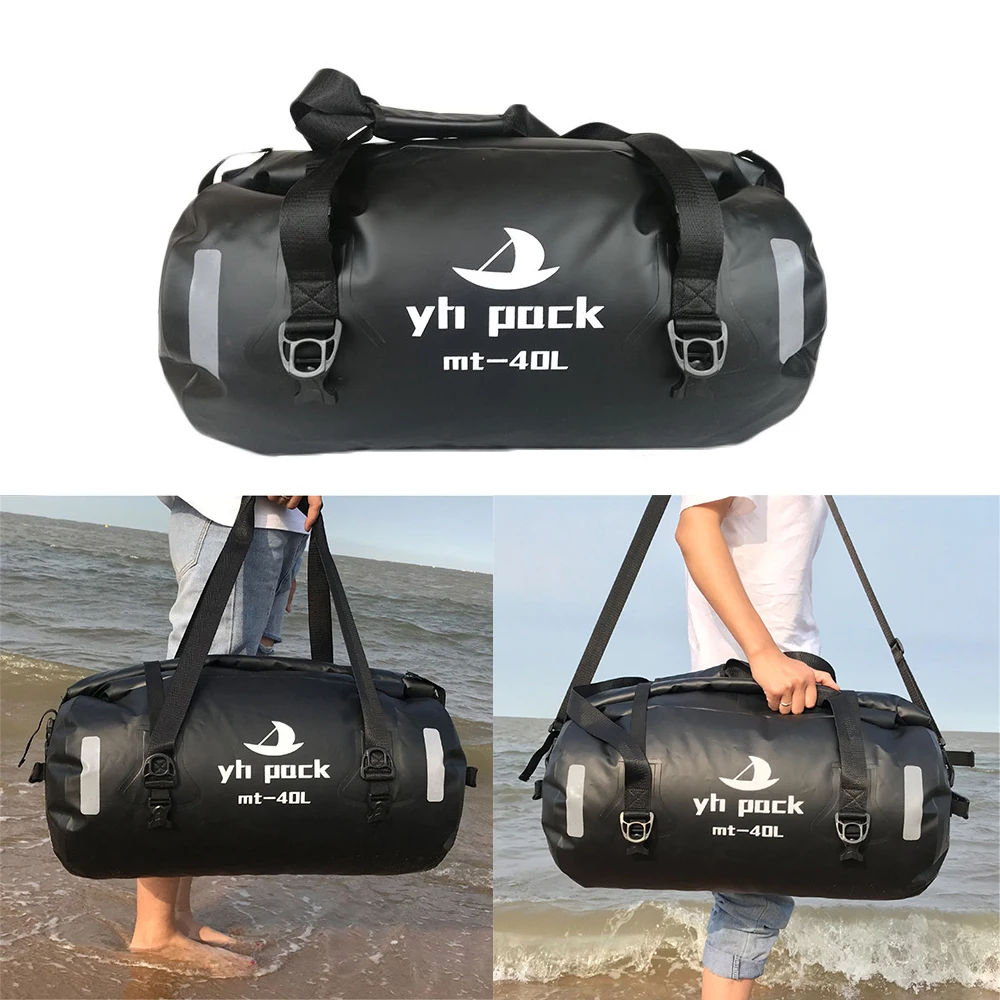 Motorcycle Bag Outdoor PVC Dry Sack Bag Waterproof 40L 80L 90L Shoulder Bag Diving Swimming Hiking Driving Travel Kits motorcycle luggage bag