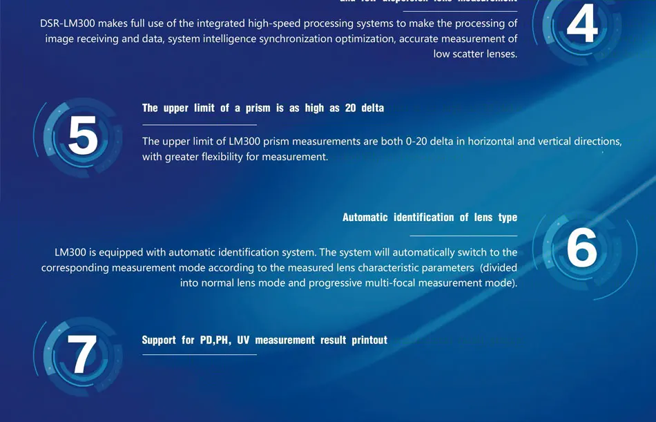 2024 New Coming 7-inch Touch Screen Focimeter Lensometer Digital Auto Lens Meter Free Shipping UV Optional Printer PD PH