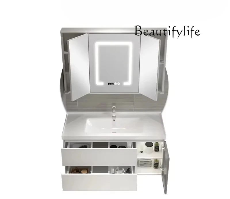 combination hidden toilet washbasin cabinet Hotel solid wood bathroom cabinet