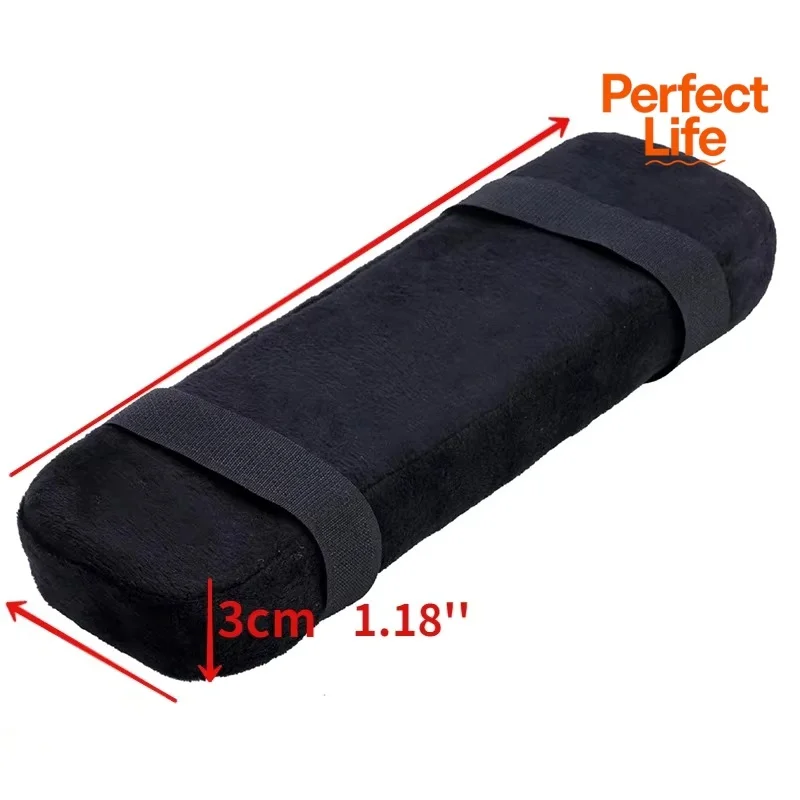Black Memory Foam Armrest Pad Office Chair Comfortable Elbow Pillow Sofa Cover Core Single Arm Pad Chair 1/2Pcs