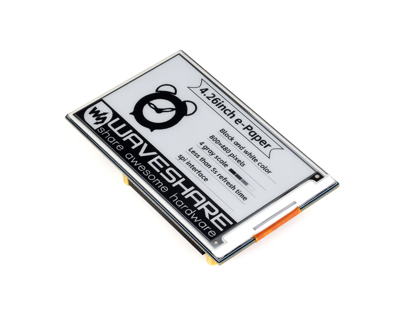 Waveshare-e-paper Display Hat 4.26 Polegada 800x480 Preto Branco Interface Spi Baixa Potência Raspberry pi Jetson Nano Arduino Stm3 - Imagem 5