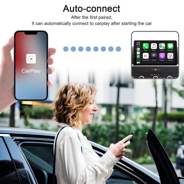Per adattatore per Auto Wireless per telefono Android, adattatore CarPlay  Wireless, Plug Play 5GHz WiFi aggiornamento Online, Dongle Carplay Wireless  - AliExpress