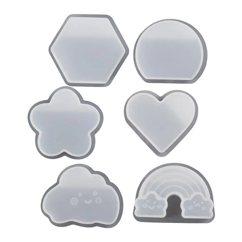 DIY Resin Art Flower Cloud Rainbow Card Clip Silicone Mold DIY Epoxy Casting Molds Card Organizer Storage Jewelry Making Craft
