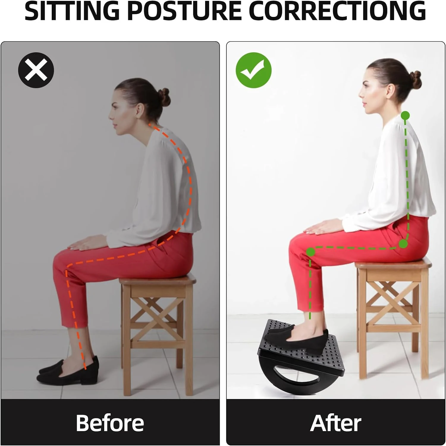 Adjustable Foot Rest Under Desk Ergonomic Stool Massage for Pressure Relief Portable Footstool Leg Desk