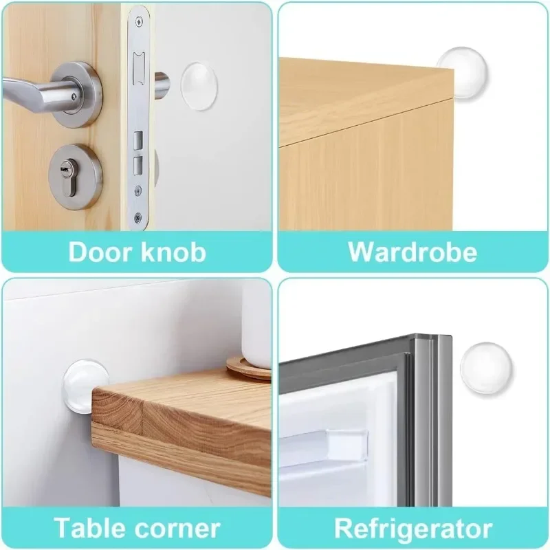 Door Stopper Silicone Door Stopper Door Stopper Bumpers 30/6Pcs Door Handle Bumper Pad Self Adhesive Clear Silicone Wall Protector Anti Bump Washable Reusable Round Door Stop Muffler