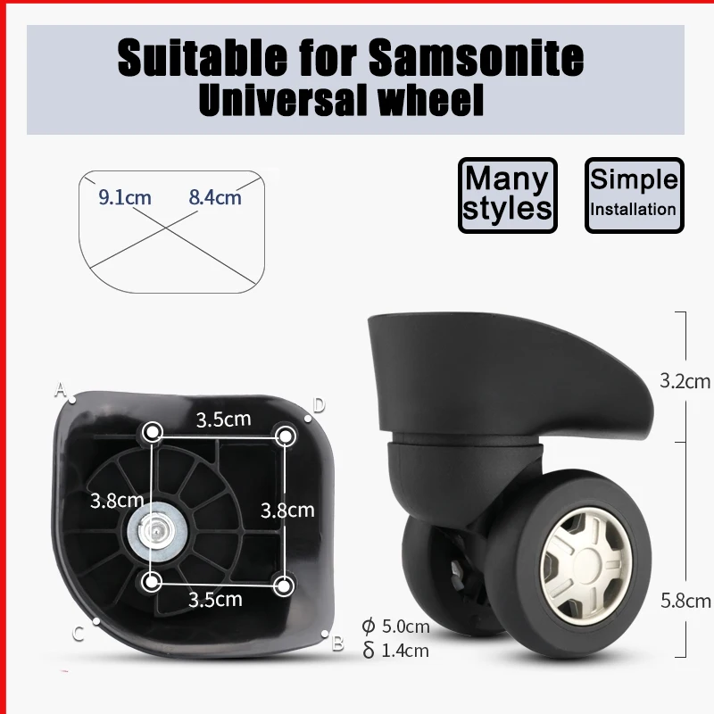 Suitable for Samsonite  Trolley Case Universal Wheel Suitcase Accessories Replacement Repair Roller Suitcase Silent Pulley