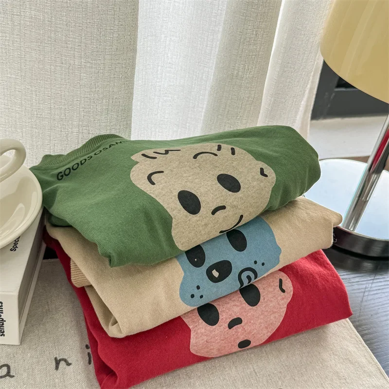 Kids Cartoon T-shirt Loose Fit Spring Undershirt