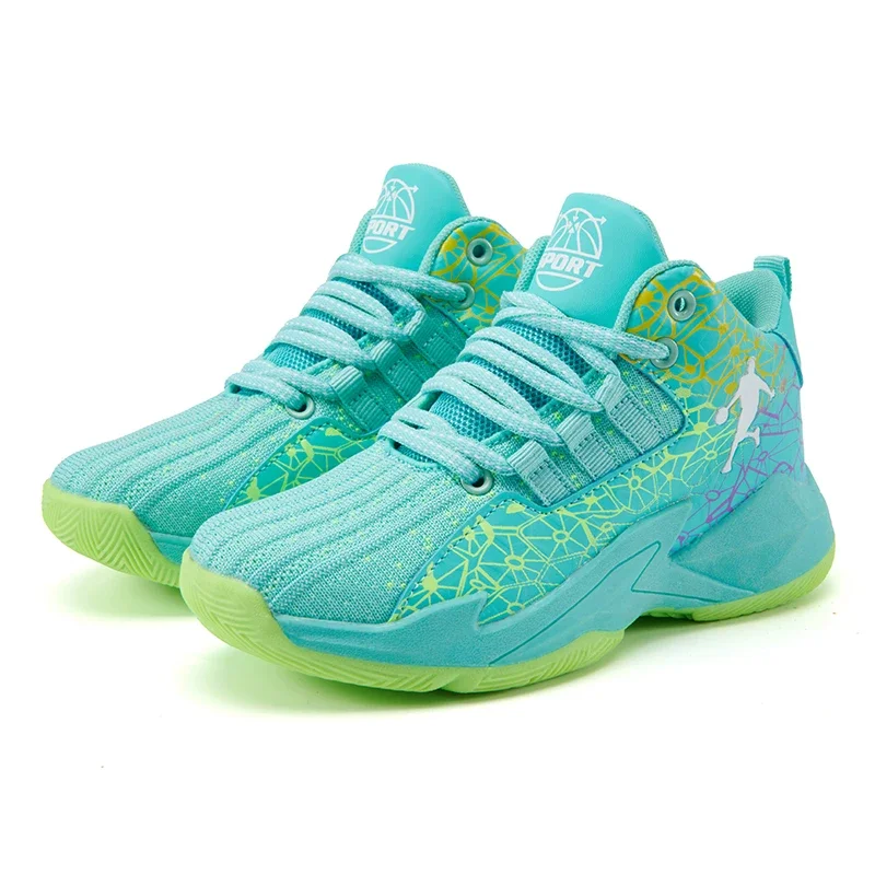 Brand Basketball High Quality Soft Thick Sole Non-slip Children Sports Footwear Anti-slippery Trainer Shoes Girls Basket Kids Shoes