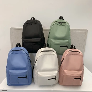 Simple Solid Color Casual Backpack, Lightweight Versatile High School Student Bag, Versatile Solid Color Daypacks ForHangingOut 1