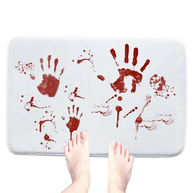 1pcs Footprint Design Anti-slip Door Mat Bath Rug Soft Washable