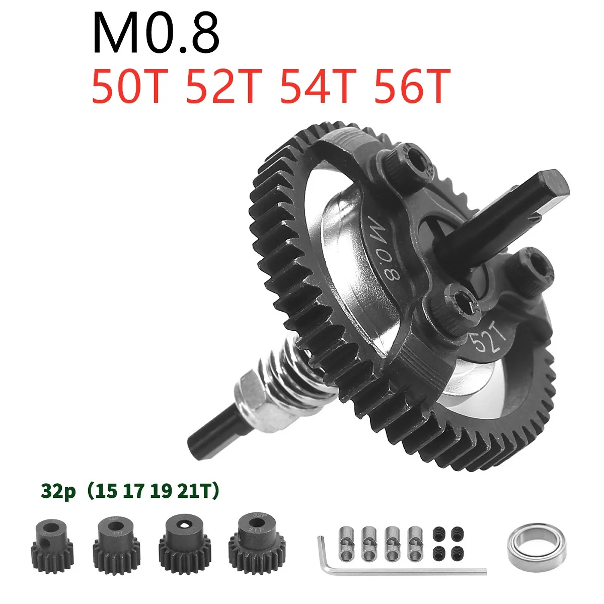 

Сталь M0.8 50T 52T 54T 56T прямой Шестеренчатый сцепление и шестеренка для 1/10 Traxxas Ford Fiesta Telluride Радиоуправляемая машина обновленные детали