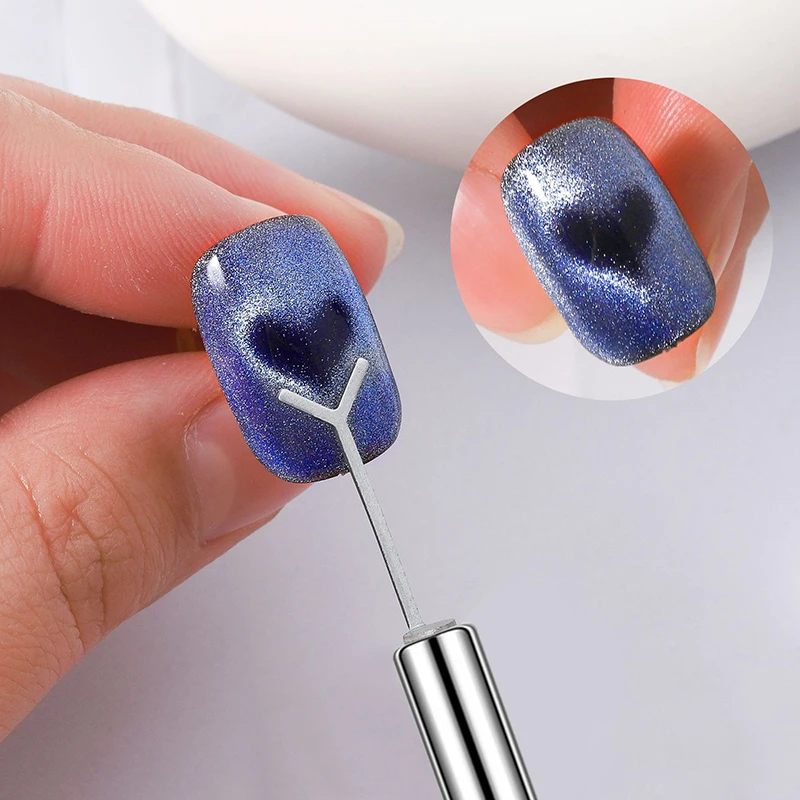 1/2/5Pcs Y-shaped Love Heart Magnetic Auxiliary Tool For Match with Nail Magnet Suck Cat Eye Heart Shapes Nail Gel DIY Tool