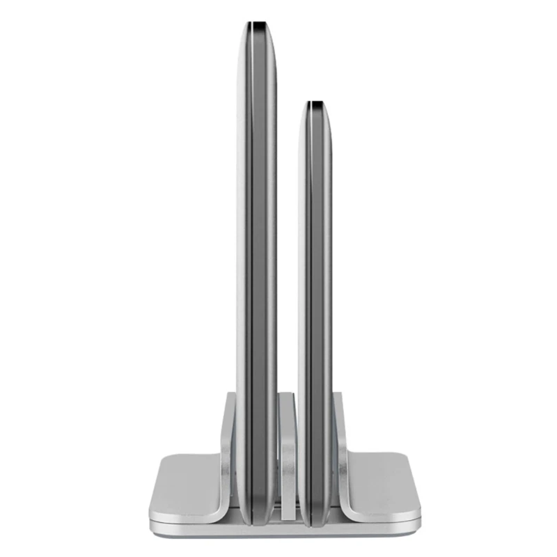 Aluminum Alloy Vertical Laptop Stand Holder Adjustable Desktop Notebook Dock Space-Saving 3 In 1