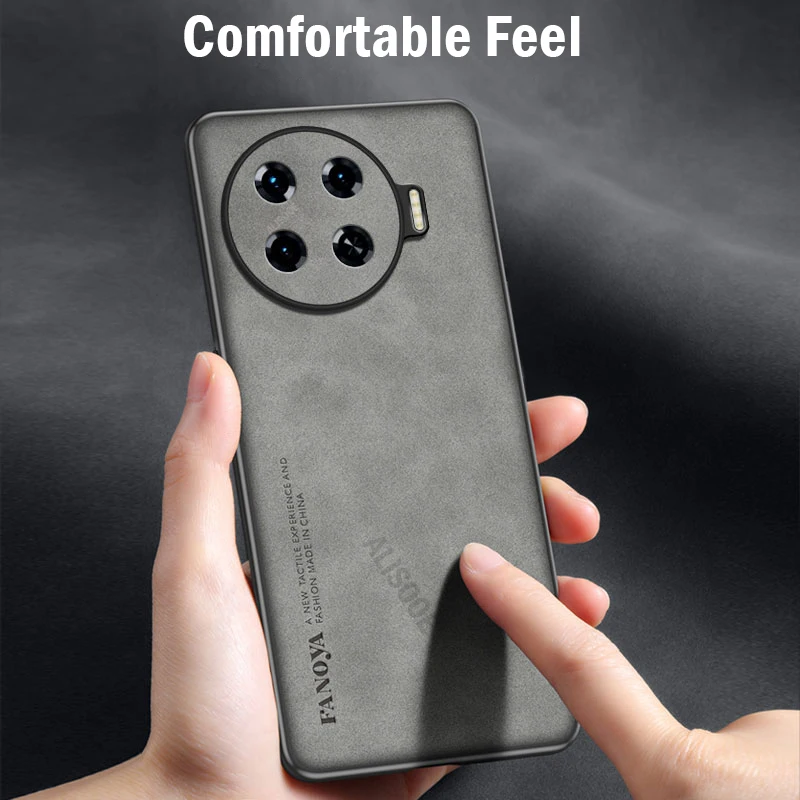 Frosted PU-Leather Matte Anti-Shock Hard Plastic Case Cover