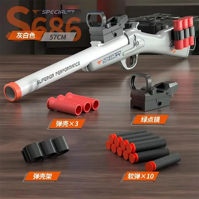 Shell Throwing Airsoft Rifle Toy Guns Foam Blaster Submachine Gun Enhanced Revolver Soft Bullet Outdoor CS Weapon Birthday Gift 6