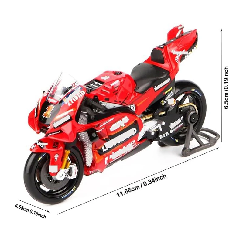 New Maisto 1:18 Moto Ducati Lenovo Team 2023 MotoGP Champion #1 #23 Die Cast Model Edition Alloy Vehicle Motorcycle Car Toy Gift 4