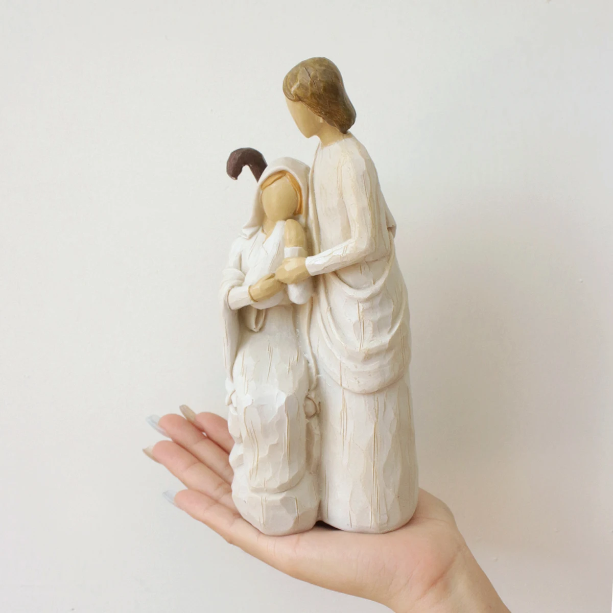 1pc Religious Family Resin Statue Ornament, Jesus Mother and Child Prayer Room Living Room Church Religious Atmosphere Ornament