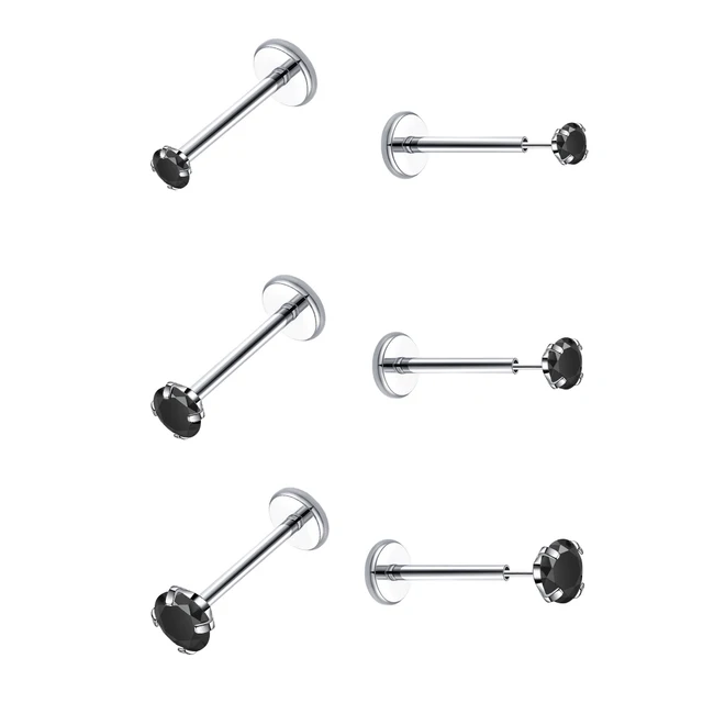 Labret Bar 10mm Tragus Bar Flatback Earrings Yaalozei 20G 16G 14G