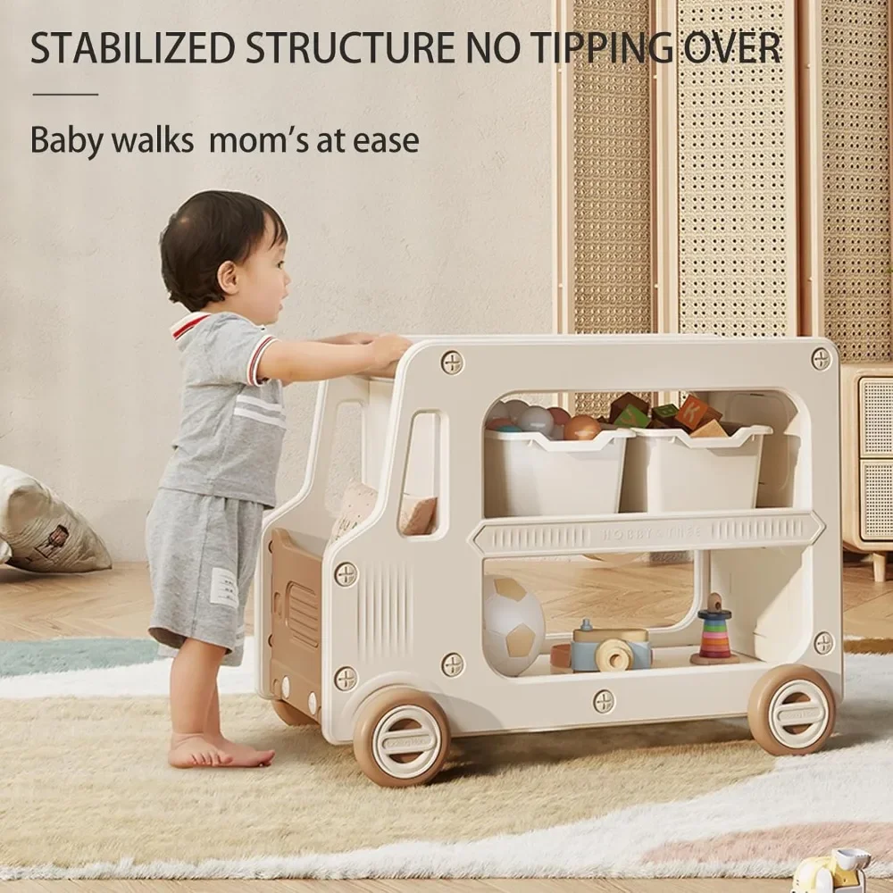 Toy Organizers And Storage For Kids, 2 Layers Toy Storage Cabinet With Bookshelf Toys Organization Chest With Bins Multipurpose 2