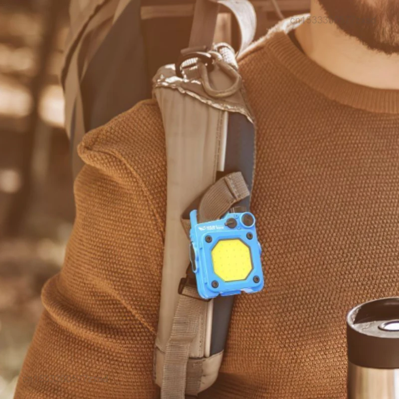 Bright LED Flashlight Keychain with USB Rechargeable COB Lights and Magnetic Base
