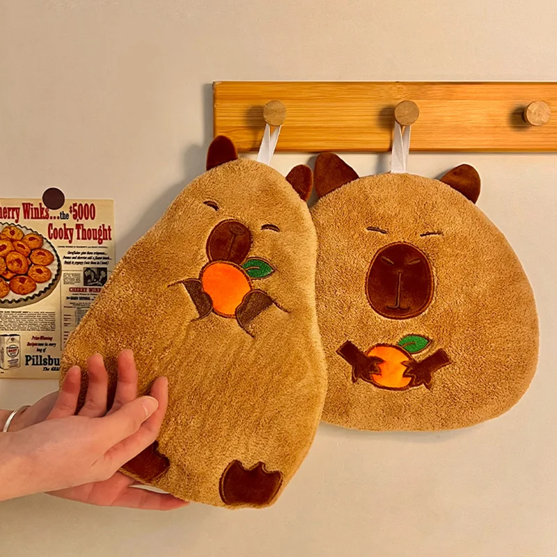 Zghhc Capybara Essuie-Mains Cuisine Serviette À Main Doux Absorbant