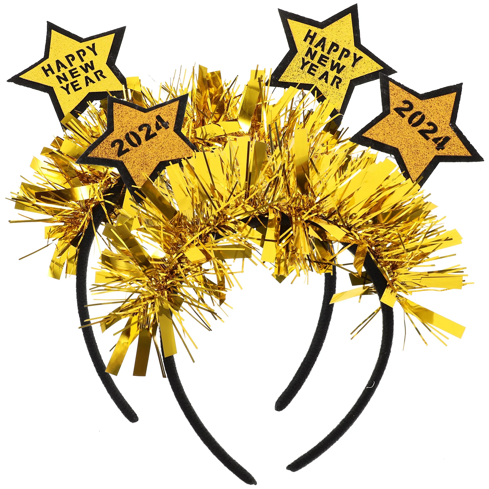 

2 Pcs Decor 2024 Headbands Glitter Hair Hoops Flash Party Hairband New Year Headdress Child