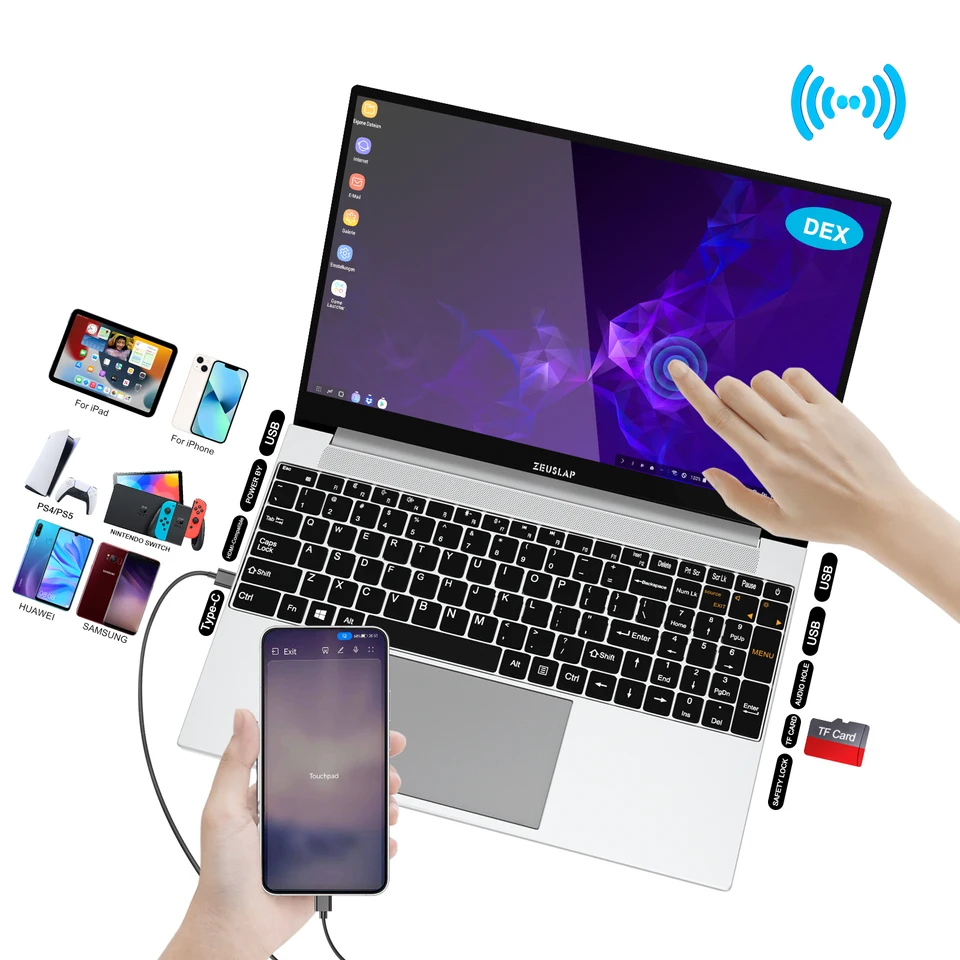 15.6 インチフル HD ポータブルモニター内蔵キーボードとマウス