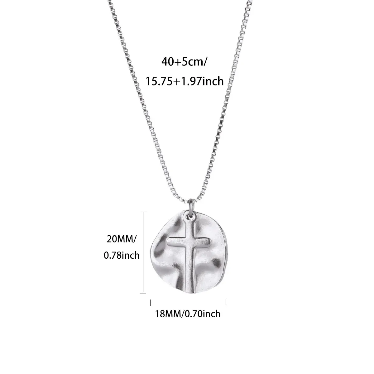Stainless Steel Geometric Cross Pendant Necklaces