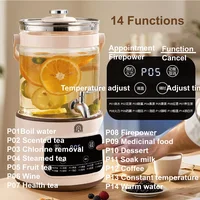 Bouilloire électrique 3L, robinet multifonction, Pot de santé, théière à fleurs en verre, rendez-vous au bureau, Machine à thé, seau à thé aux fruits Commercial 3