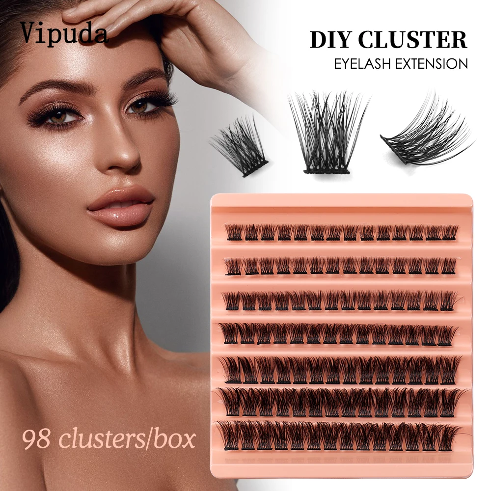 

8/10/12/14/16mm DIY Cluster Lashes 98 Volume Natural Segmented Eyelashes Bundles Eyelash Extension Individual Lashes Bundle