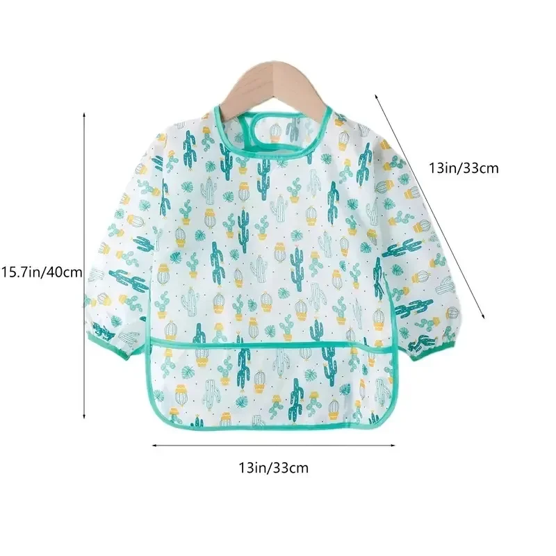 Waterproof Baby Bibs Children's Apron INS Style Reversible Men's Women's Children's No Wash Apron Baby Cartoon Feeding Bibs