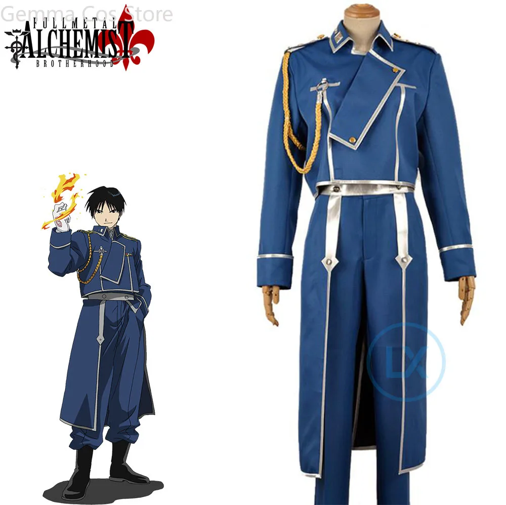 

Anime Fullmetal Alchemist Cosplay Costume Roy Mustang Cosplay Men Halloween Party Costume National Army Military Uniform Cos