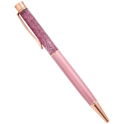 Vibrant Oil Gold Quicksand Luxury Ballpoint Pen - Premium Rotating Metal Design, 1.0mm Tip for School and Office Use (Light purple)