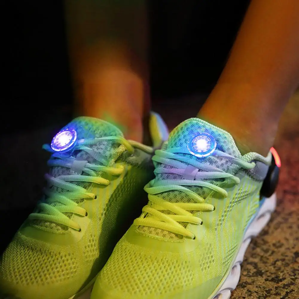Mini round shoe clip, LED lights for night running, bike, sports, bright warning lights