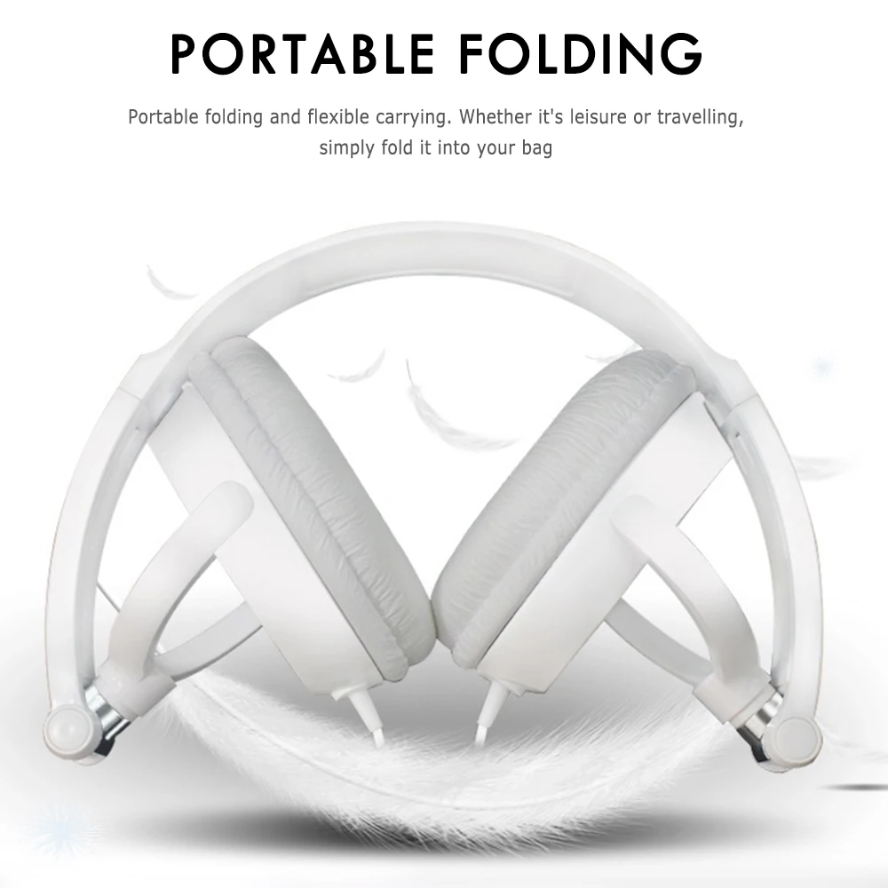 사운드 유선 헤드폰 오버 이어 헤드셋, 베이스 HiFi 사운드 음악 스테레오 이어폰, PC MP3 휴대폰용 유연한 조절식 헤드셋