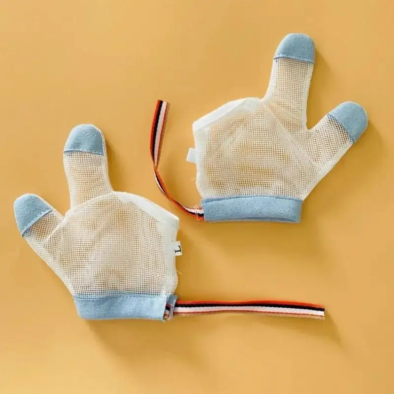 1 Pair of Baby Gloves for Infants Prevent Finger Sucking Reusable Mesh Children's Anti Biting Thumb Stopping Addiction