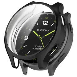 Premium Full Cover Protective Case with Soft TPU Screen Protector for Xiaomi Watch 2 (Black)