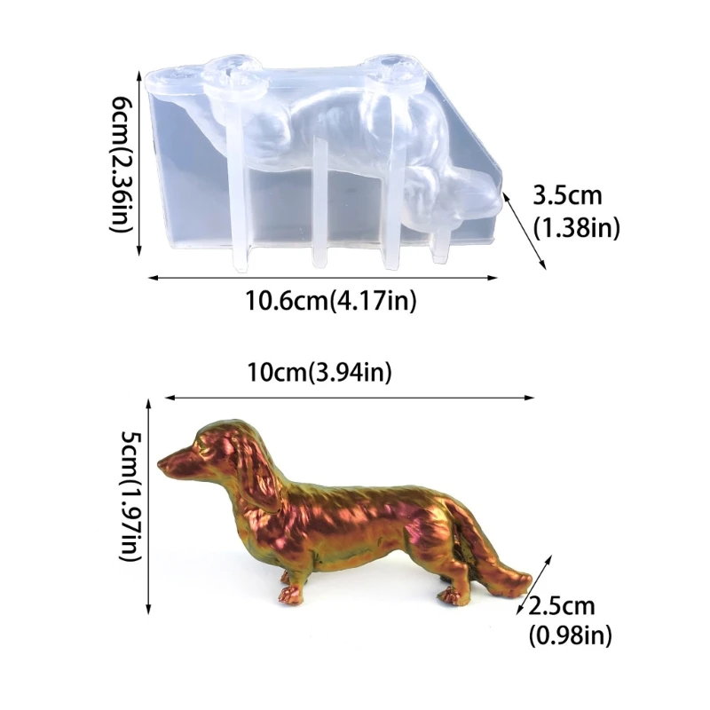 Silicone Ornament Molds Dachshund Shaped Craft Moulds Silicone Clay Moulds DIY Moulds Hand-Making Supplies R3MC