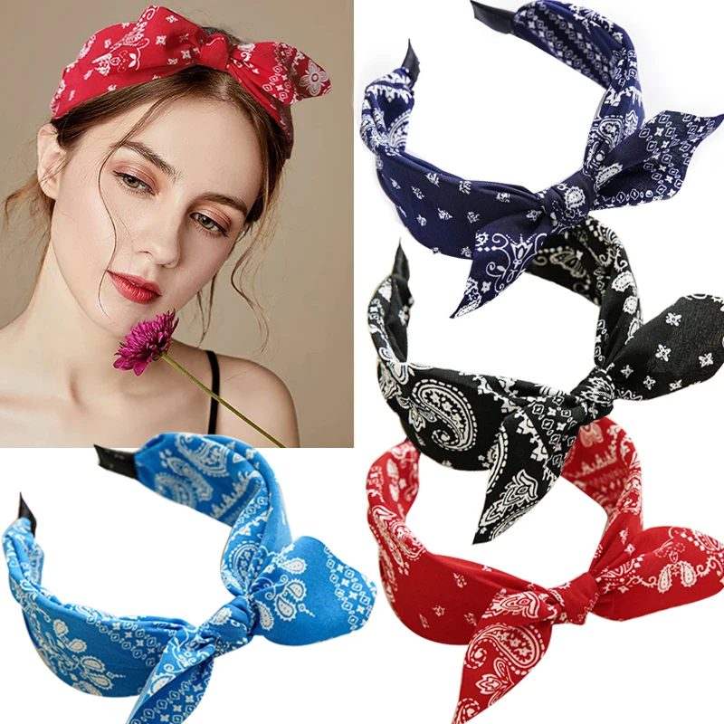 Neue Frauen Weiche Solid Print Stirnbänder Vintage Kreuz Knoten Elastische Stirnbänder Bandanas Für Frau Mädchen Haar Bands Haar Zubehör