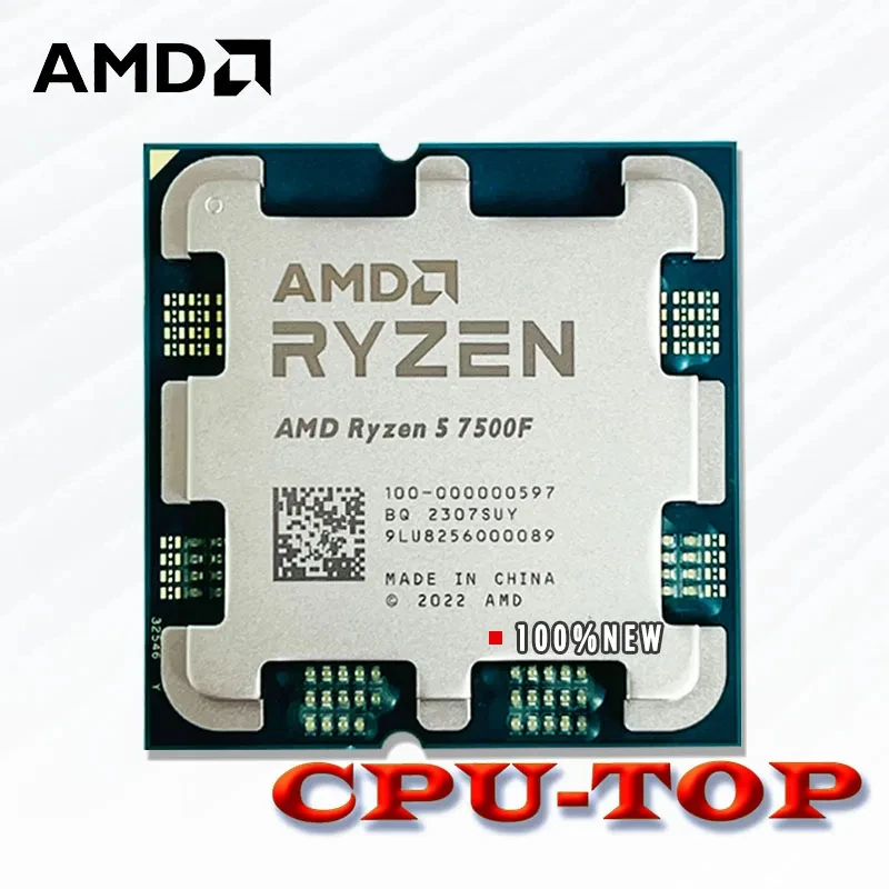 AMD Ryzen 5 7500F R5 7500F 3.7GHz 6C/12T CPU 데스크탑 프로세서, 5NM L3 = 32M 100-000000 597 소켓 AM5, 쿨러 없음, 신제품