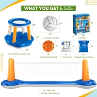 ความบันเทิงทางน้ําสําหรับผู้ใหญ่ขาตั้งวอลเลย์บอลพอง-ขาตั้งบาสเกตบอลพอง-เหมาะสําหรับฤดูร้อนสระว่ายน้ํา Water Event Party 6