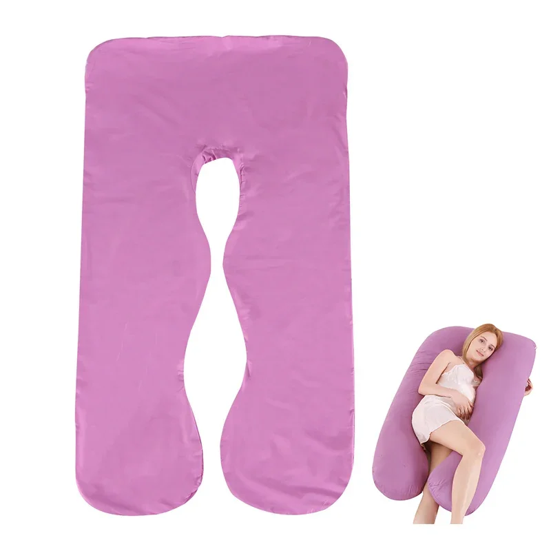 Cotton Pregnant Maternity U-type Body Pillow Case 140/150CM with Removable Washable Cover Sleeping Support for Leg Pillow Cover