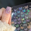 1PC Flash Butterfly Flowers 3D Nail Stickers Self-Adhesive Slider Nail Art Flowers  Decorations Decals Manicure Accessorie 4