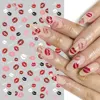 2pcs Valentine's Red Lips Nail Art Stickers Black White Lips Love Gift Nail Gel UV Stickers Cartoon 3D DIY Nail Art Decorations 3
