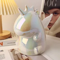 Creative INS Unicorn Ceramic Tissue Box Light Luxury Home Living Room Decoration Drawout Paper Box 1